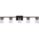 Bond Street 5 Light 35 inch Flat Black/Satin Brass Vanity Light Wall Light