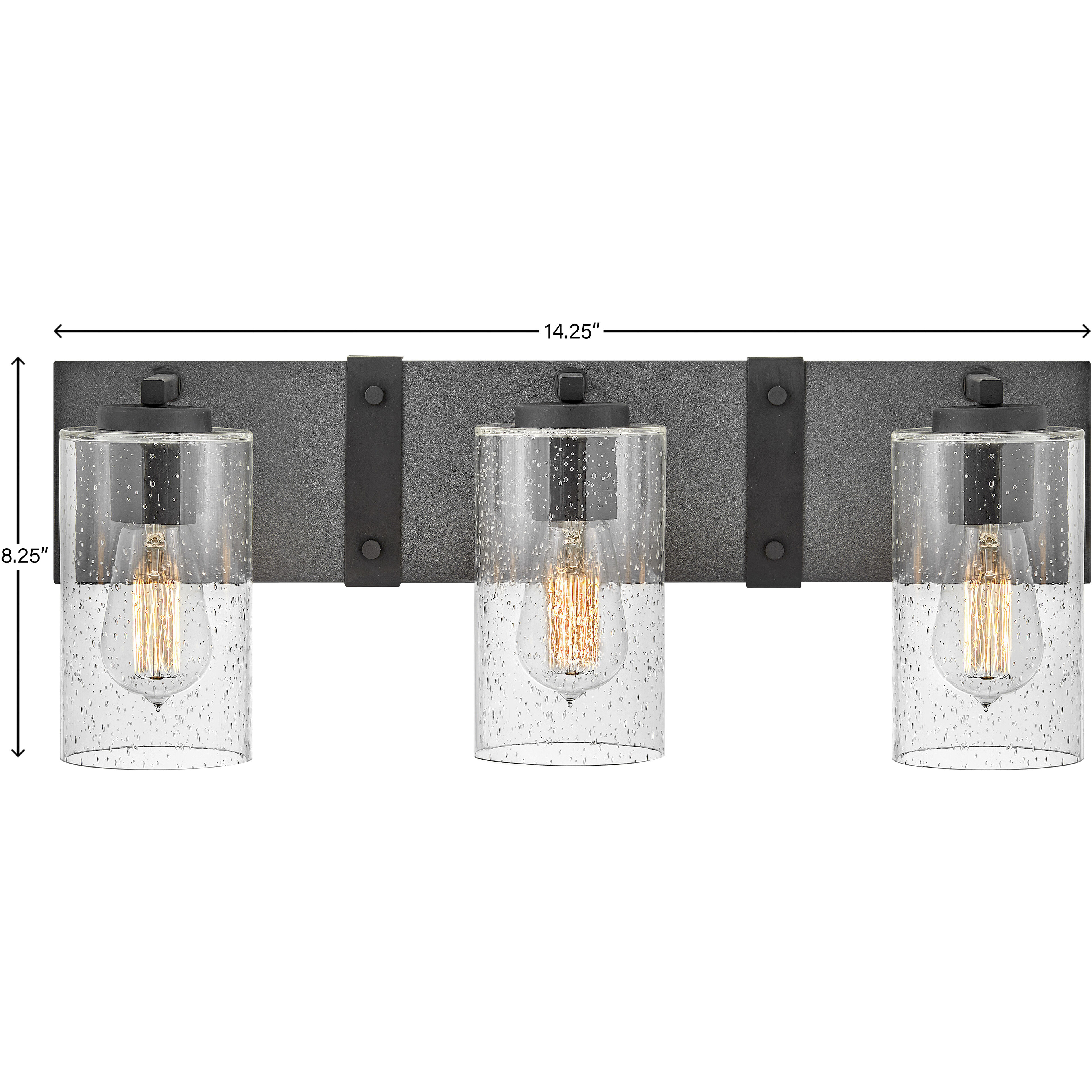 Sawyer 3 Light 22 inch Aged Zinc with Distressed Black Vanity Light Wall Light