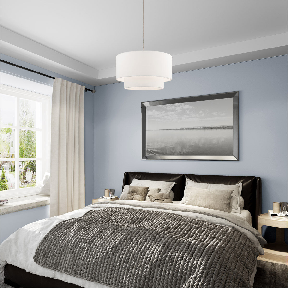 Clark 1 Light 20 inch Brushed Nickel Pendant Chandelier Ceiling Light