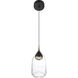 Arabesque LED 4.5 inch Coal And Brushed Gold Mini Pendant Ceiling Light