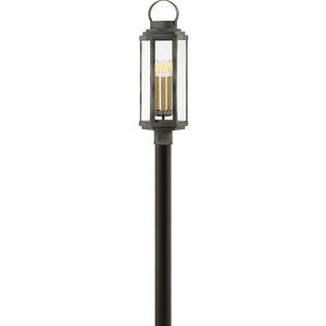 Danbury LED 25 inch Aged Zinc with Heritage Brass Outdoor Post Mount Lantern