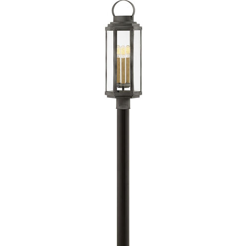 Danbury LED 25 inch Aged Zinc with Heritage Brass Outdoor Post Mount Lantern