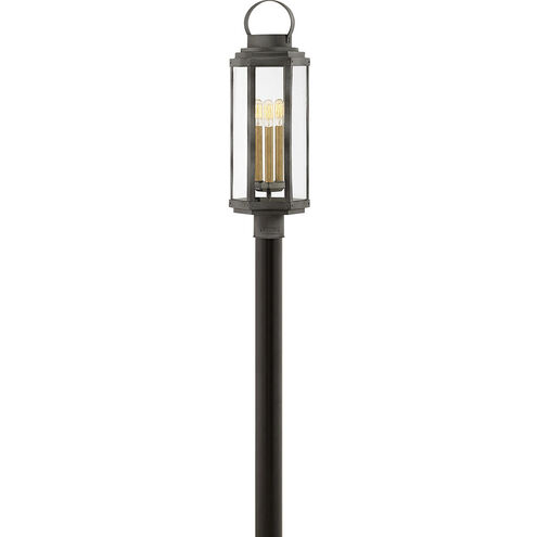 Danbury 3 Light 24.75 inch Aged Zinc with Heritage Brass Outdoor Post Mount Lantern