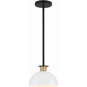 Gigi 1 Light 10 inch Black/Aged Brass Mini Pendant Ceiling Light