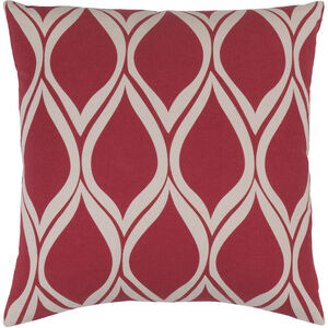 Somerset 22 X 22 inch Dark Red and Ivory Throw Pillow