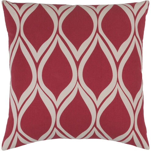 Somerset 22 X 22 inch Dark Red and Ivory Throw Pillow