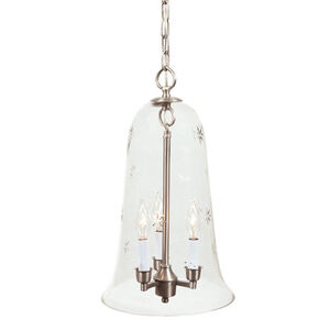 Sophia 3 Light 11 inch Pewter Bell Jar Pendant Ceiling Light