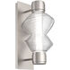 Mesa Mandrel Sconce Wall Light in 3000K LED, Metallic Beige Silver, Clear Blown Glass
