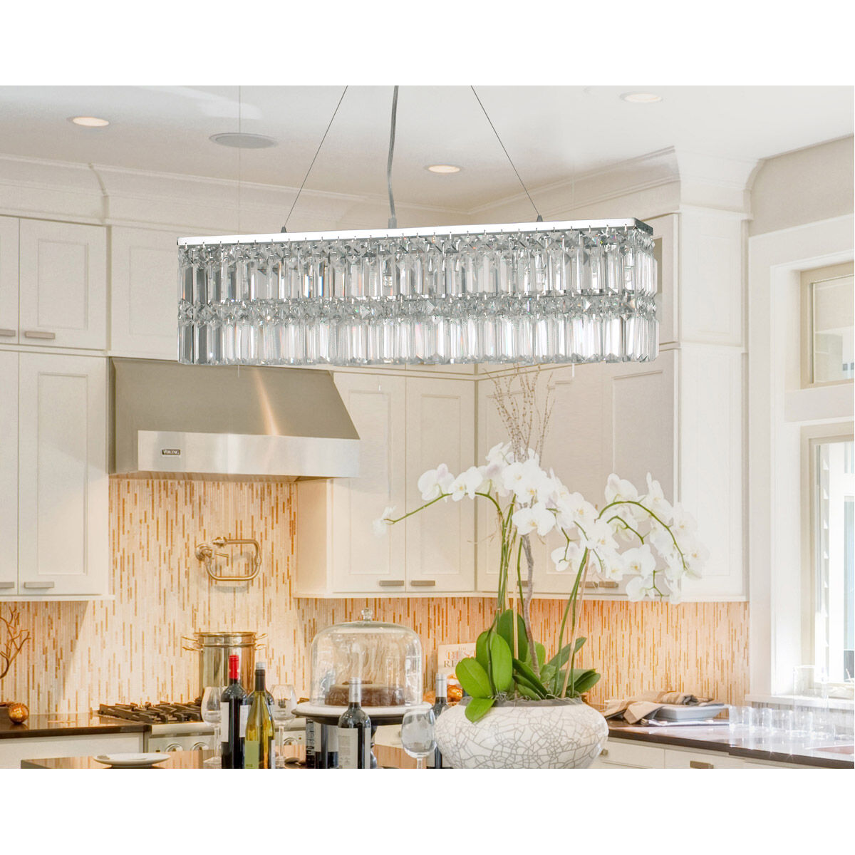 Evelyn 6 Light 28 inch Polished Chrome Chandelier Ceiling Light