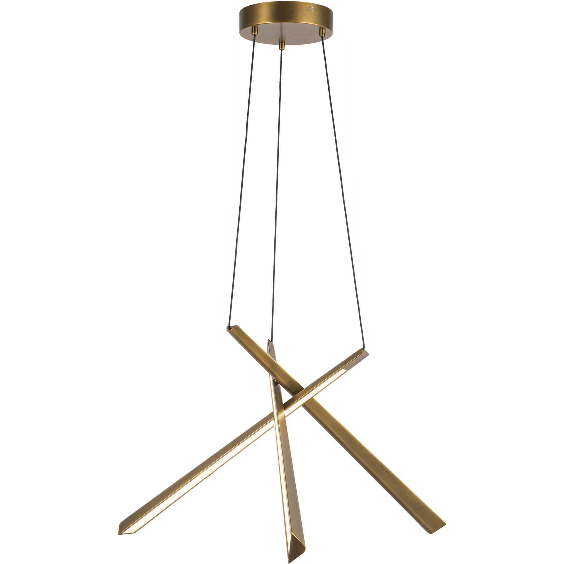 Lex LED 19.63 inch Vintage Brass Chandelier Ceiling Light