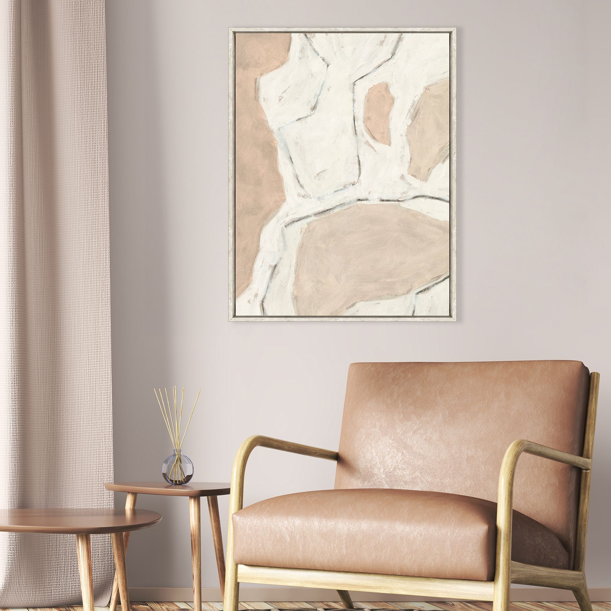 Conversations Pink and Beige and Neutral Canvas