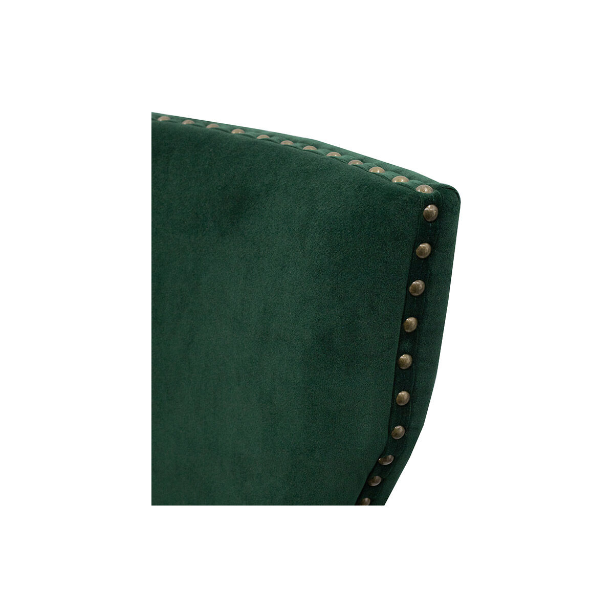 Upholstered Dark Brown/Brass Dining Chair in Green