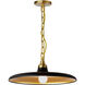 Quentin LED 18 inch Aged Brass Pendant Ceiling Light in Matte Black/Gold