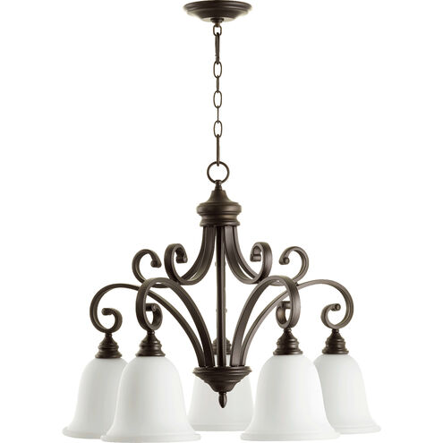 Bryant 5 Light 30 inch Oiled Bronze Nook Chandelier Ceiling Light in Satin Opal
