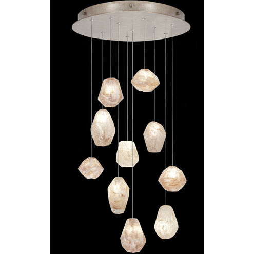 Natural Inspirations 10 Light 22 inch Gold Pendant Ceiling Light in Clear Quartz Studio Glass 4