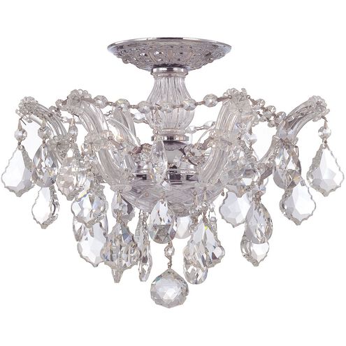 Maria Theresa 3 Light 13.5 inch Polished Chrome Semi Flush Ceiling Light in Clear Hand Cut