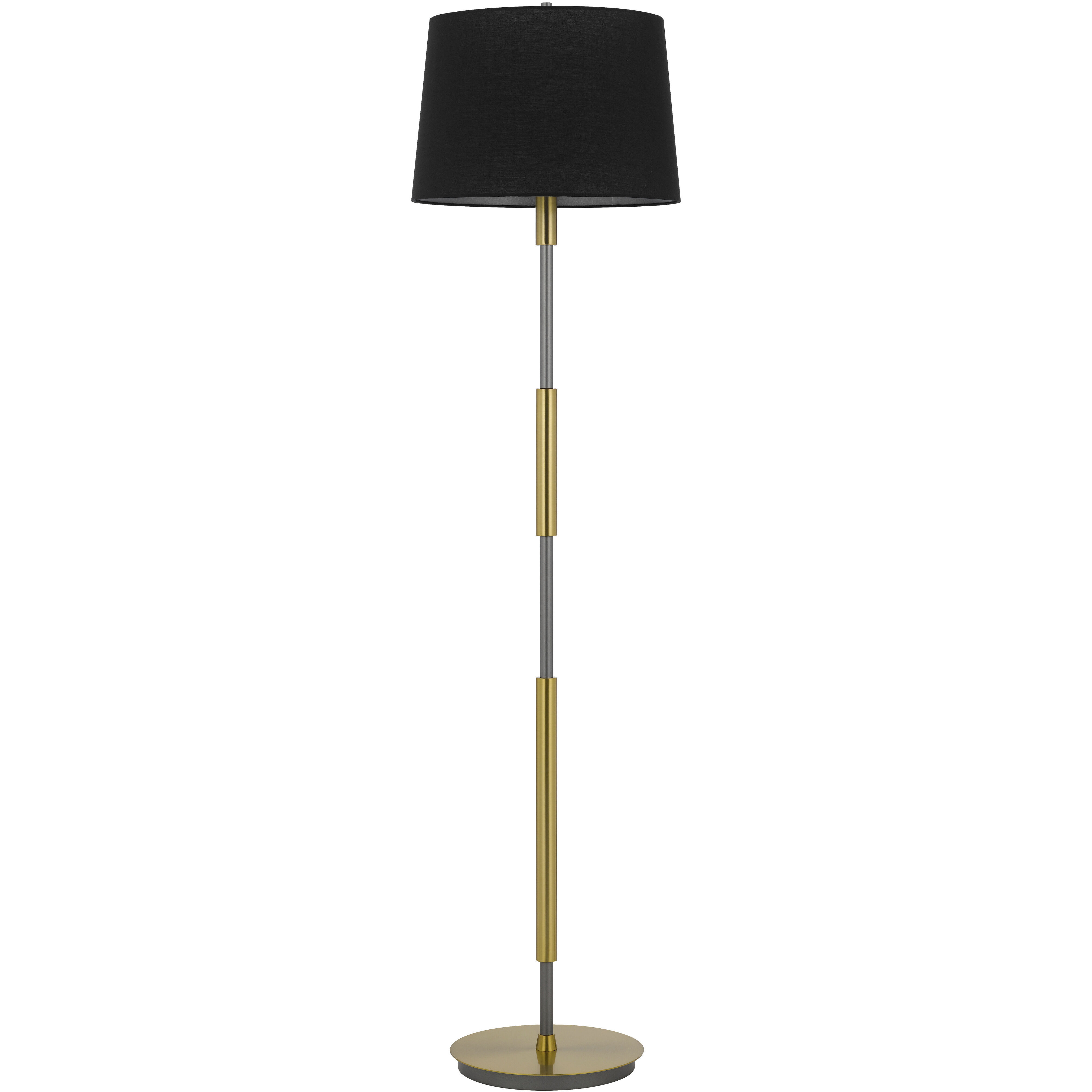 Ciudad 60 inch 150.00 watt Antique Brass and Silver Grey Floor Lamp Portable Light in Anitque Brass / Silver Grey