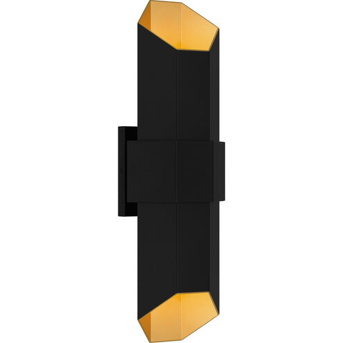 Chasm LED 21 inch Matte Black Gold Outdoor Wall Lantern