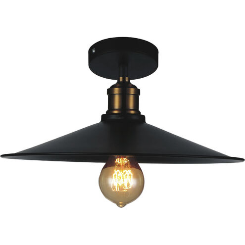 Brave 1 Light 13 inch Black Flush Mount Ceiling Light