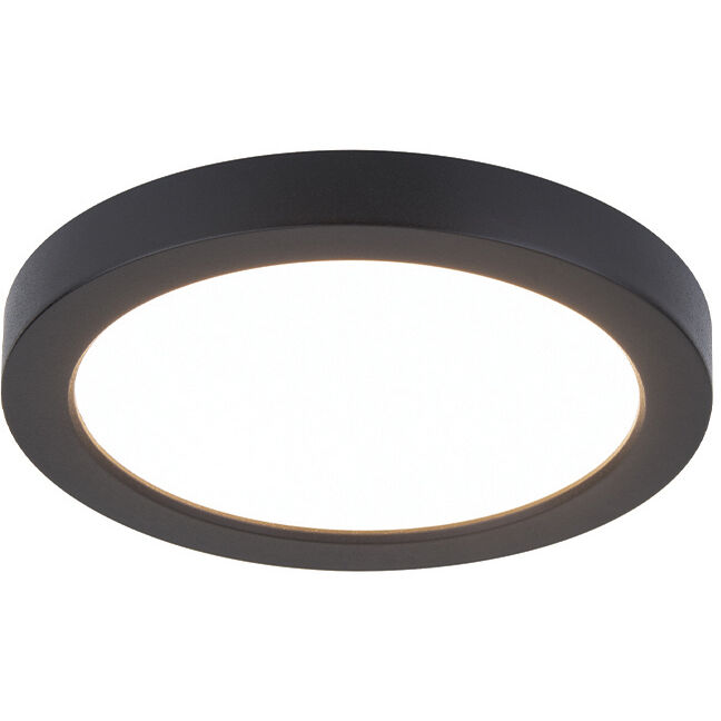 Round LED 5.25 inch Black Flush Mount Ceiling Light in 3500K