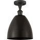 Edison Metal Bristol 1 Light 9 inch Oil Rubbed Bronze Semi-Flush Mount Ceiling Light