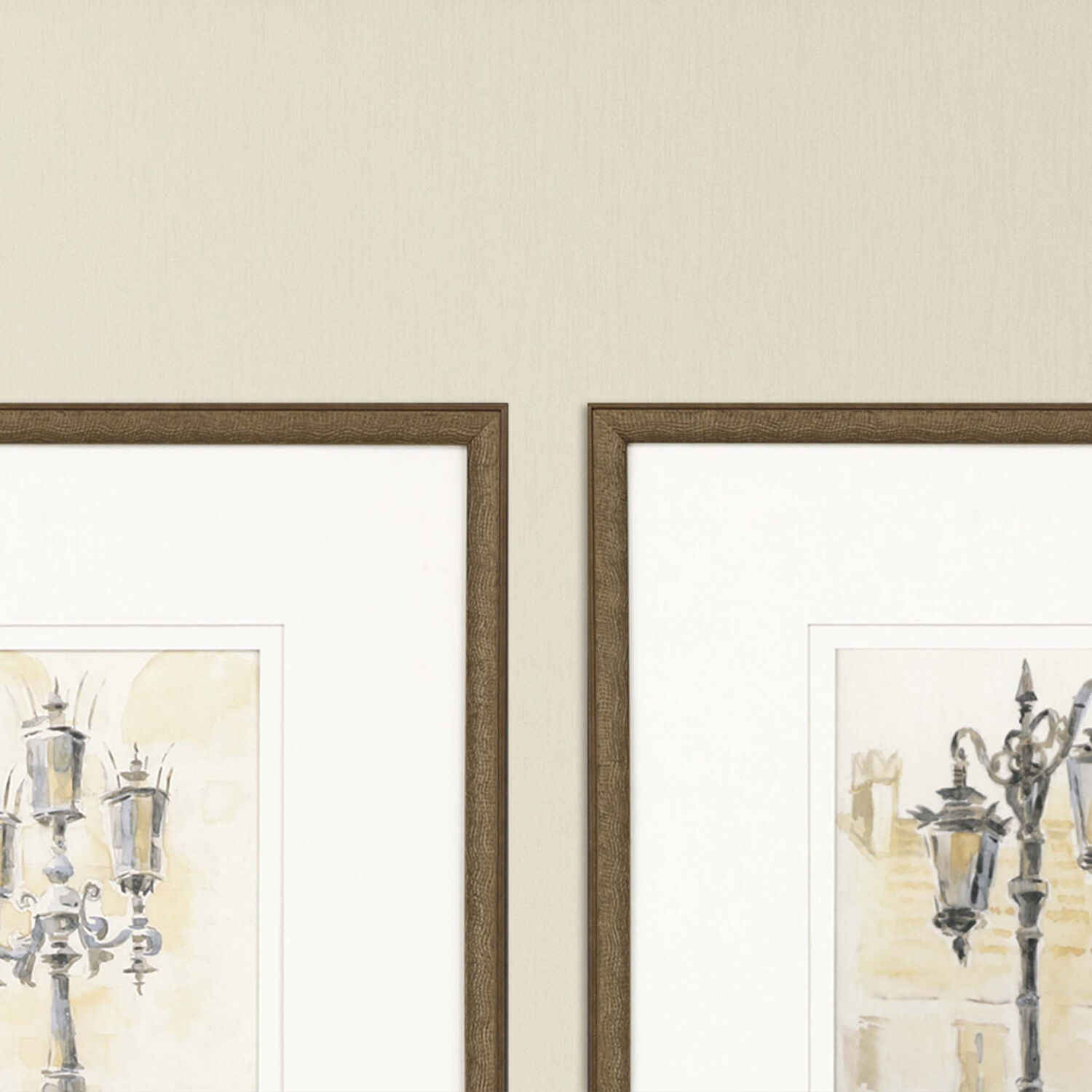 Gates Light Posts Neutral and Beige and Yellow and Gray Framed Art, The Studio