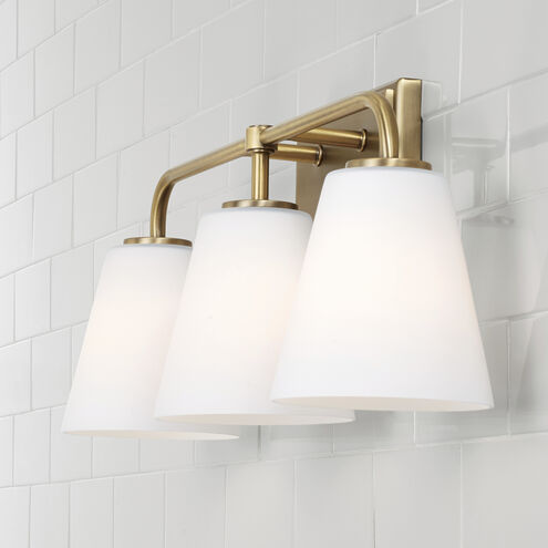 Brody 3 Light 23.5 inch Aged Brass Vanity Light Wall Light