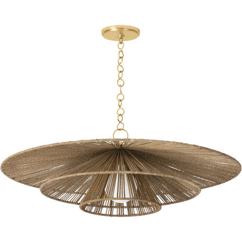 Levan 1 Light 36 inch Vintage Gold Leaf Pendant Ceiling Light