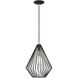 Geometric 1 Light 12 inch Black Mini Pendant Ceiling Light