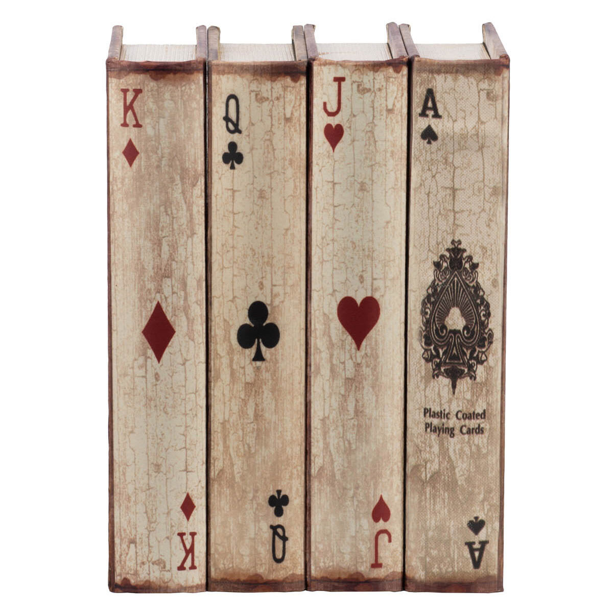 Ace 7 inch White Wash and Red Book Box, Set of 4