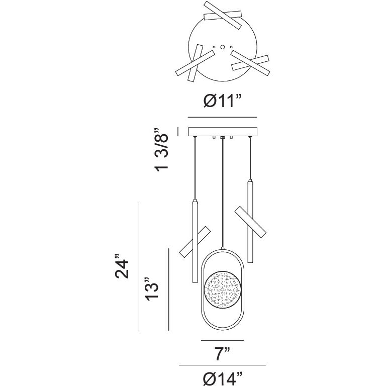 Kennedy LED 14 inch Aged Gold Brass Pendant Ceiling Light