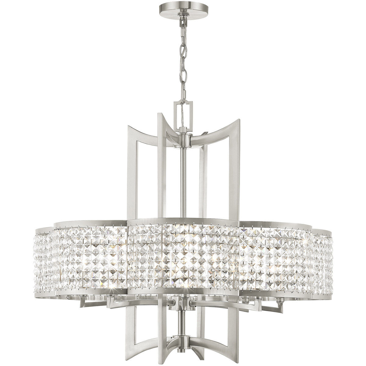 Grammercy 8 Light 30 inch Brushed Nickel Chandelier Ceiling Light