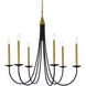 Cohen 6 Light 36 inch Black and Brass Chandelier Ceiling Light