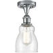 Edison Ellery 1 Light 5 inch Brushed Satin Nickel Semi-Flush Mount Ceiling Light in White