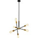 Axel 6 Light 17 inch Black and Brass Pendant Ceiling Light