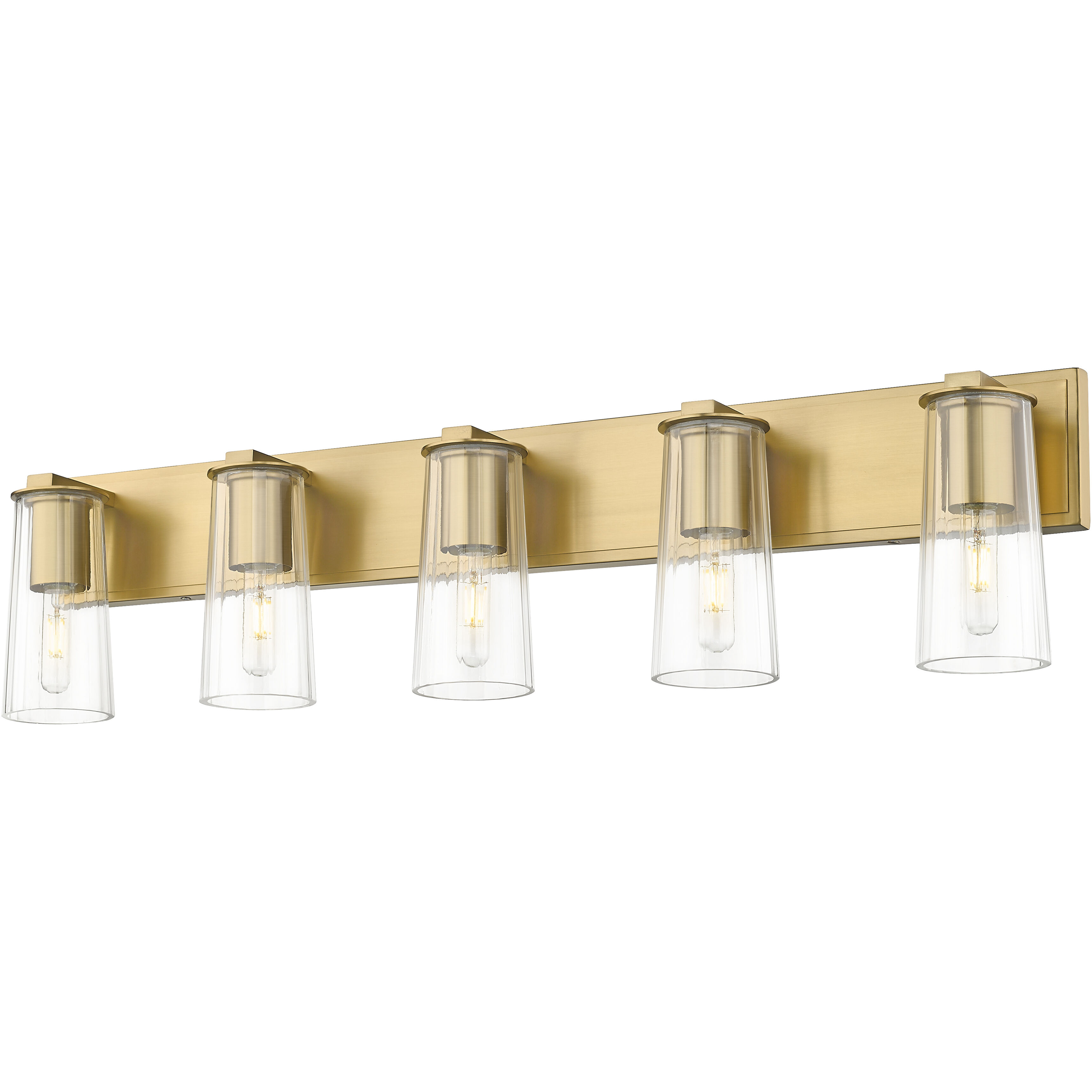 Titus 5 Light 40 inch Modern Gold Bath Vanity Light Wall Light