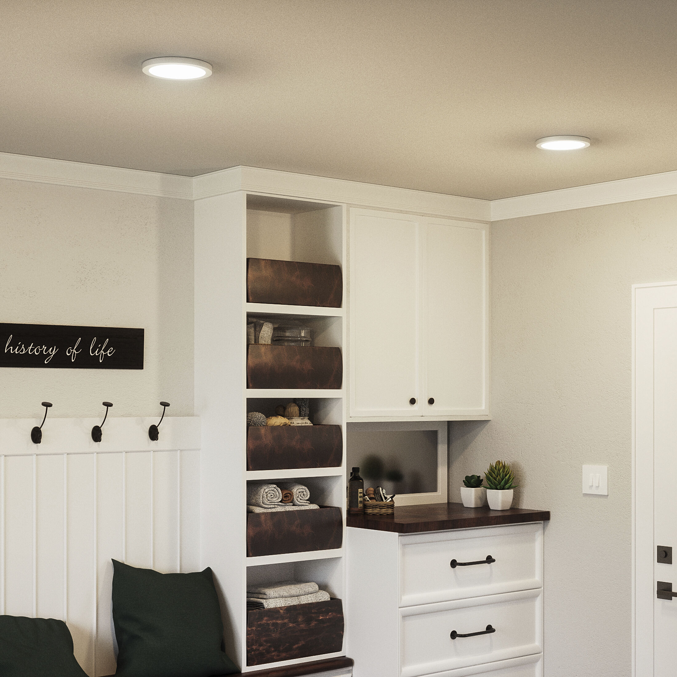 Outskirts LED 7.5 inch Fresco Flush Mount Ceiling Light in Italian Fresco