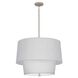Decker 3 Light 24 inch Polished Nickel Pendant Ceiling Light in Pearl Gray