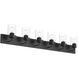 Merry 6 Light 48 inch Black Bath Vanity Wall Light