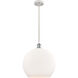 Ballston Athens 1 Light 14 inch White and Polished Chrome Pendant Ceiling Light in Matte White Glass