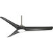 Timber 68 inch Brushed Nickel with Coal Blades Ceiling Fan in Brushed Nickel/Coal