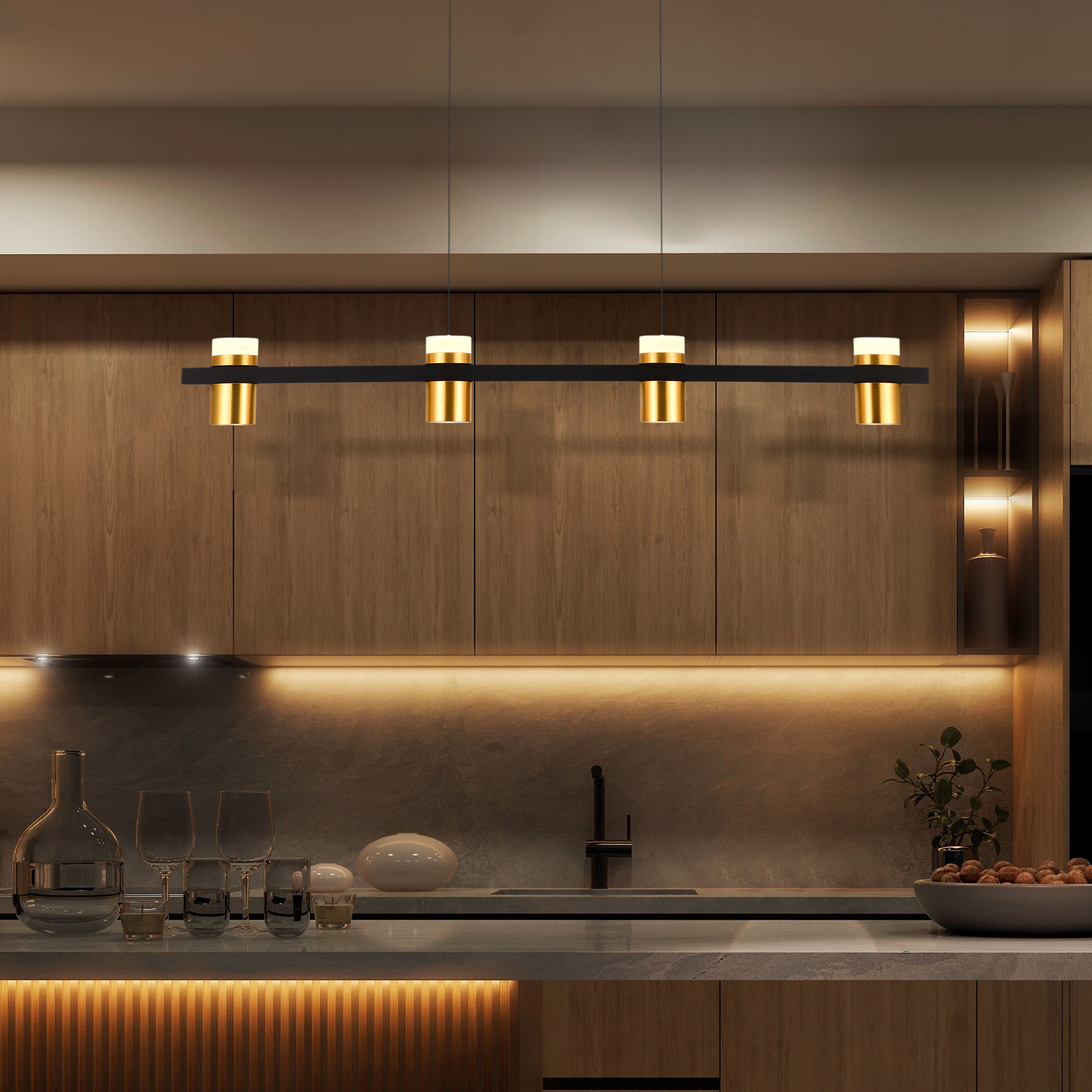 Ferro Series Linear Chandelier Ceiling Light, Artisan Collection