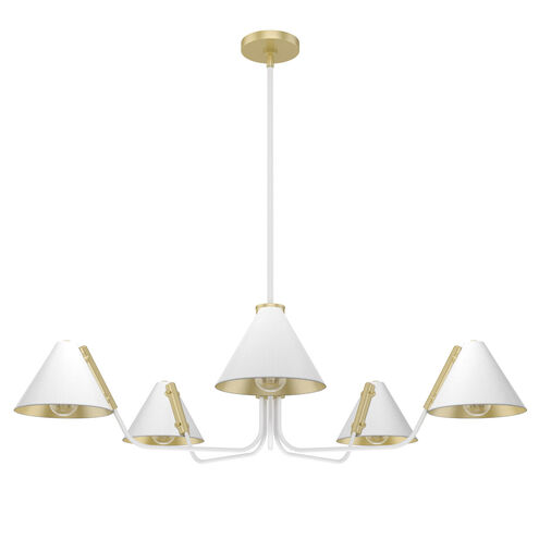 Grove Isle 5 Light 41 inch Matte White Chandelier Ceiling Light