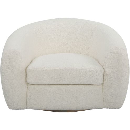 Capra Off White Faux Shearling Swivel Chair