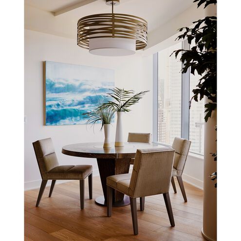 Tempest 1 Light 18.3 inch Flat Bronze Chandelier Ceiling Light in White Linen, Drum