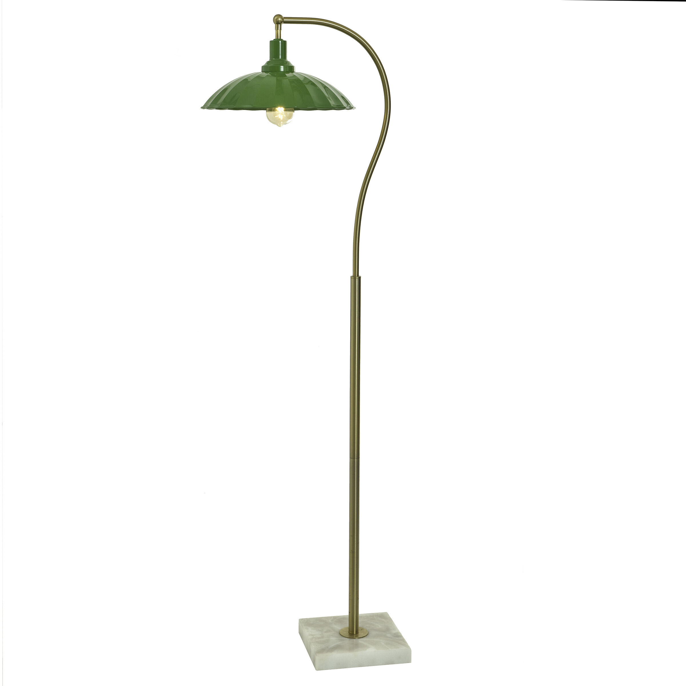 Penelope 61 inch 60 watt White Marble and Polished Brass Floor Lamp Portable Light
