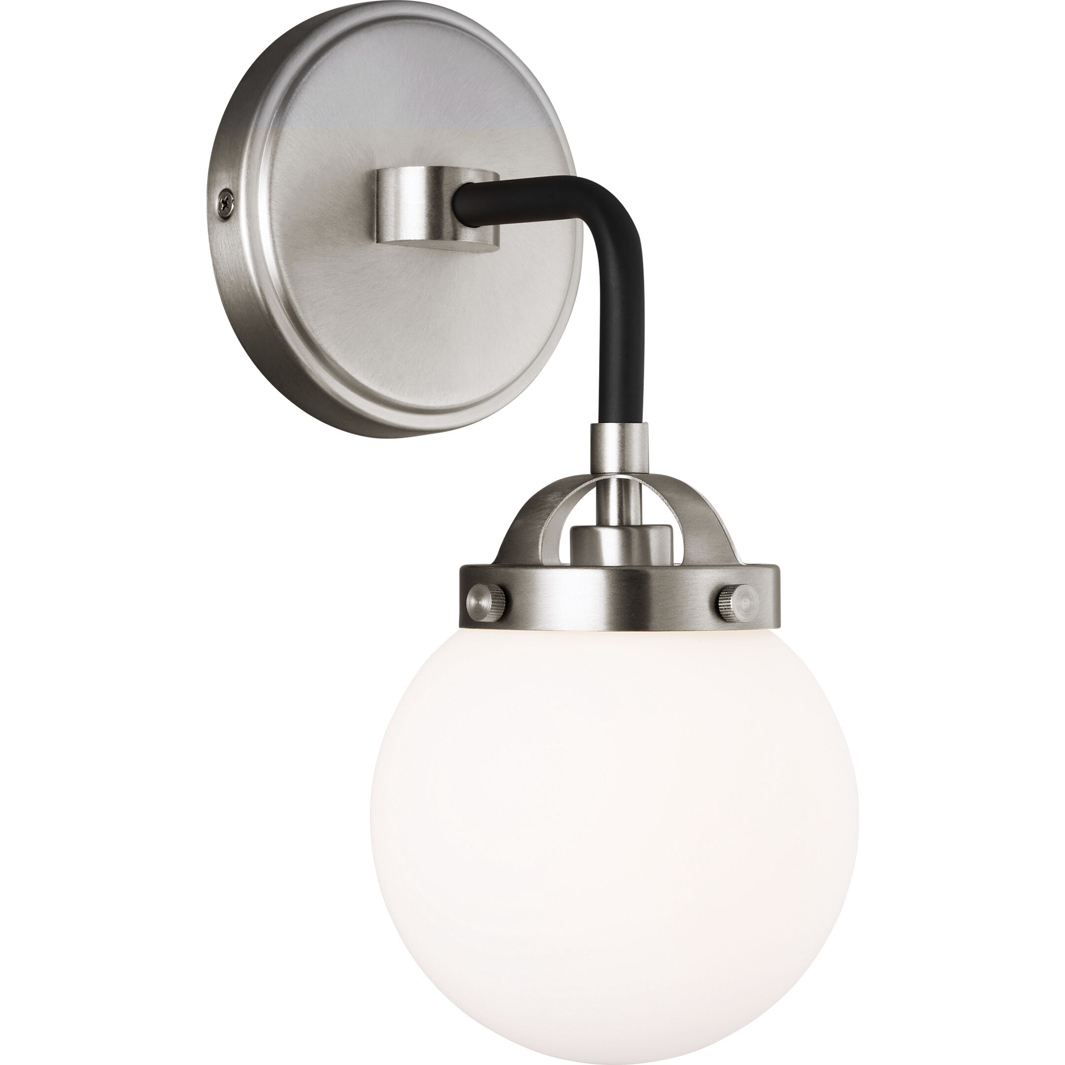 Ian K. Fowler Cafe Wall Bath Fixture Wall Light in Brushed Nickel