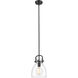 Downtown Urban Newton Bell 1 Light 8 inch Matte Black Mini Pendant Ceiling Light in Clear