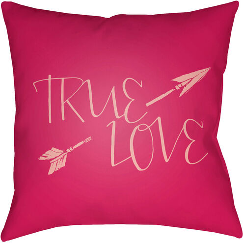 True Love 20 X 20 inch Pink Outdoor Throw Pillow