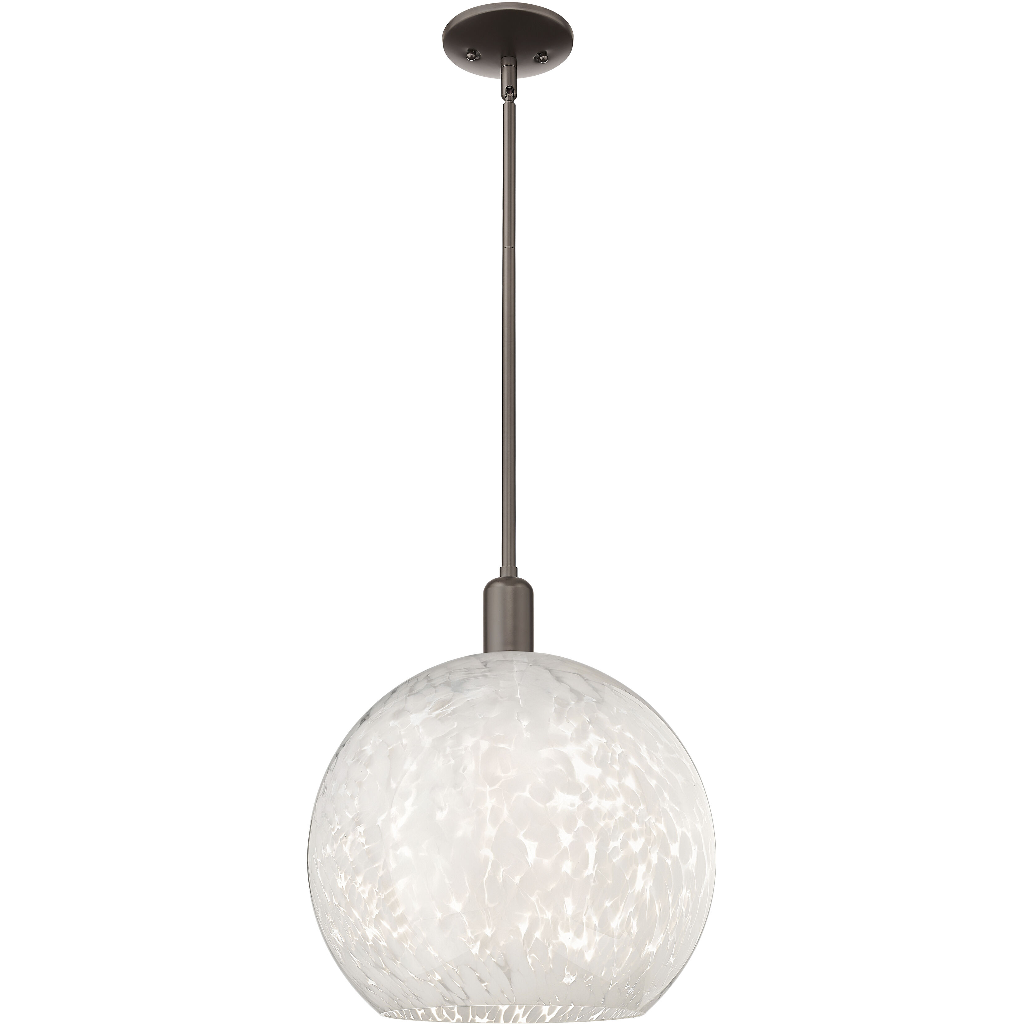 Arcadia White Mouchette 1 Light 13.75 inch Oil Rubbed Bronze Mini Pendant Ceiling Light